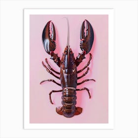 Lobster On Pink Background Art Print