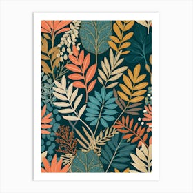 Seamless Pattern With Leaves Art Print