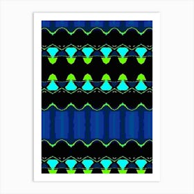 Blue And Green Stripes Art Print