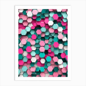 3d Hexagonal Background Art Print