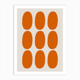 Lined Up Orange Art Print