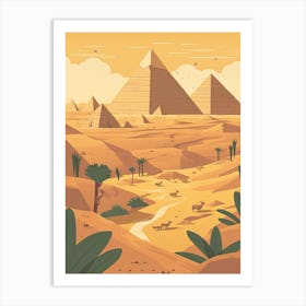Giza Egypt Illustration 3 Art Print