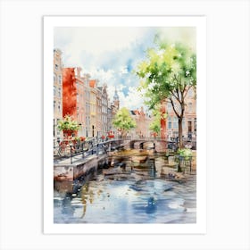 Watercolor Of Amsterdam Art Print