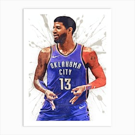 Paul George Oklahoma City Thunder Art Print