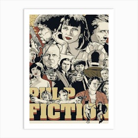 Pulp Fiction Movie Characters Art Print