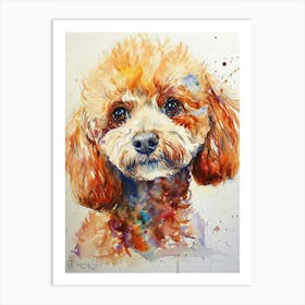 Poodle Watercolor Painting 1 Art Print