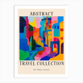 Abstract Travel Collection Poster New Orleans Louisiana 2 Art Print