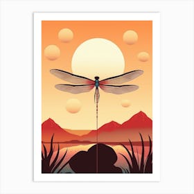 Sunset Dragonfly 2 Art Print