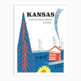 Kansas The Sunflower State Art Print