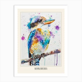 Kookaburra Colourful Watercolour 4 Poster Art Print