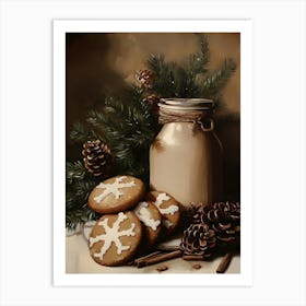 Christmas Cookies In A Jar Art Print