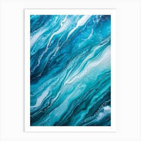 Abstract Naval Design Fusing Turquoise And Blue To Create A Ripple Effect Reminiscent Of A Turbulen (2) Art Print