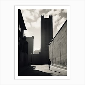 Lleida, Spain, Black And White Analogue Photography 1 Art Print