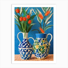 Two Vases With Flowers 2 Art Print