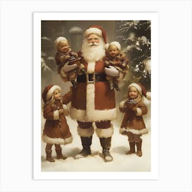 Santa Claus With Children 7 Art Print