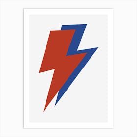 Blue And Red Lightning Art Print