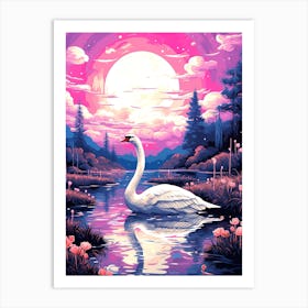 Swan On The Lake Art Print