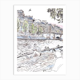 Seine River In August Art Print
