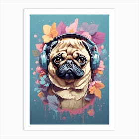 Pugphones Art Print