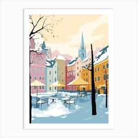 Turku, Finland, Flat Pastels Tones Illustration 4 Art Print