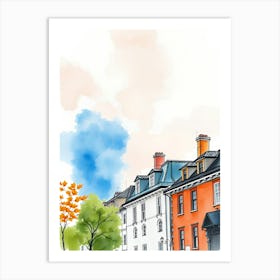 Watercolor Sketch Of A City 1 Art Print