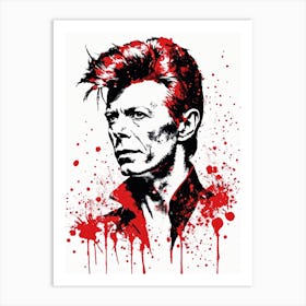 David Bowie Portrait Ink Painting (28) Art Print