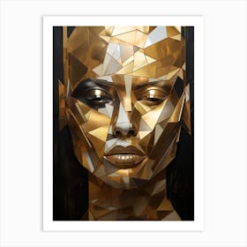 Abstract Geometric Lady Portrait 19 Art Print