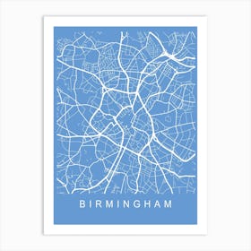 Birmingham Map Blueprint Art Print
