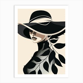 Black And White Hat 1 Art Print