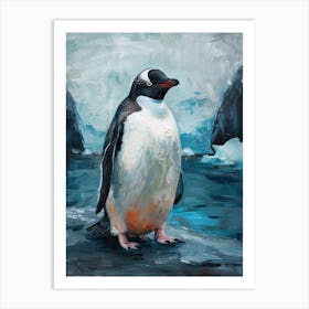 Adlie Penguin Paradise Harbor Oil Painting 3 Art Print