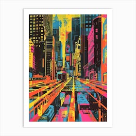 The Vessel New York Colourful Silkscreen Illustration 3 Art Print