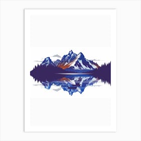 Mountains And Lake Art Print