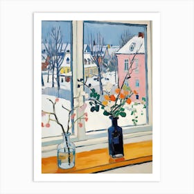 The Windowsill Of Oslo   Norway Snow Inspired By Matisse 2 Art Print