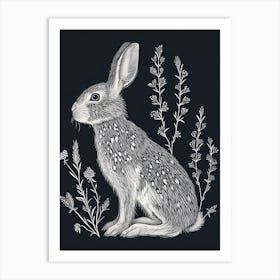 English Spot Rabbit Minimalist Illustration 2 Art Print