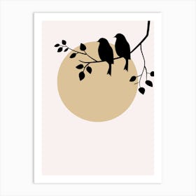 Birds On A Branch Art Print