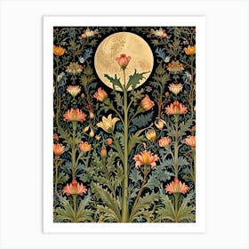 William Morris Moon And Flowers 27 Art Print