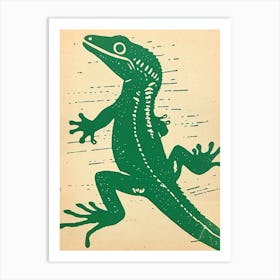 Forest Green Moorish Gecko Bold Block 2 Art Print