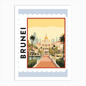 Brunei Travel Stamp Poster Art Print