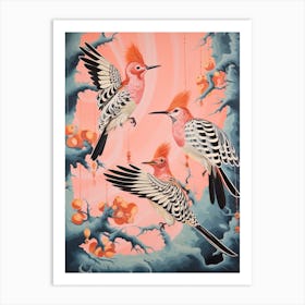 Vintage Japanese Inspired Bird Print Hoopoe 3 Art Print