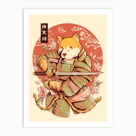 Akita Samurai - Cute Warrior Dog Gift Art Print
