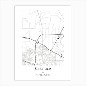 Casaluce,Italy Minimalist Map Art Print