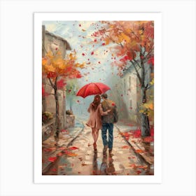 Love In The Rain Art Print