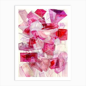 Pink Cubes Art Print