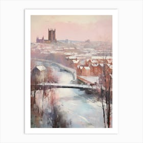 Dreamy Winter Painting Durham United Kingdom 3 Art Print