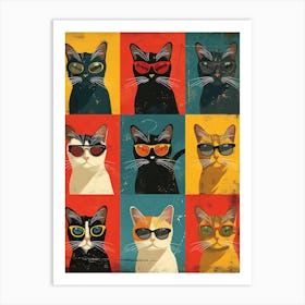 Cats In Sunglasses Canvas Print Art Print