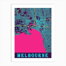 Melbourne Map Poster 1 Art Print