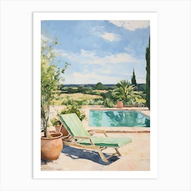 Sun Lounger By The Pool In Ostuni Italy Art Print