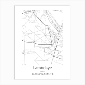 Lamorlaye,France Minimalist Map Art Print