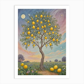 Whimsical Lemon Tree Art Print