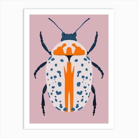 Orange and white Beetle Art Print